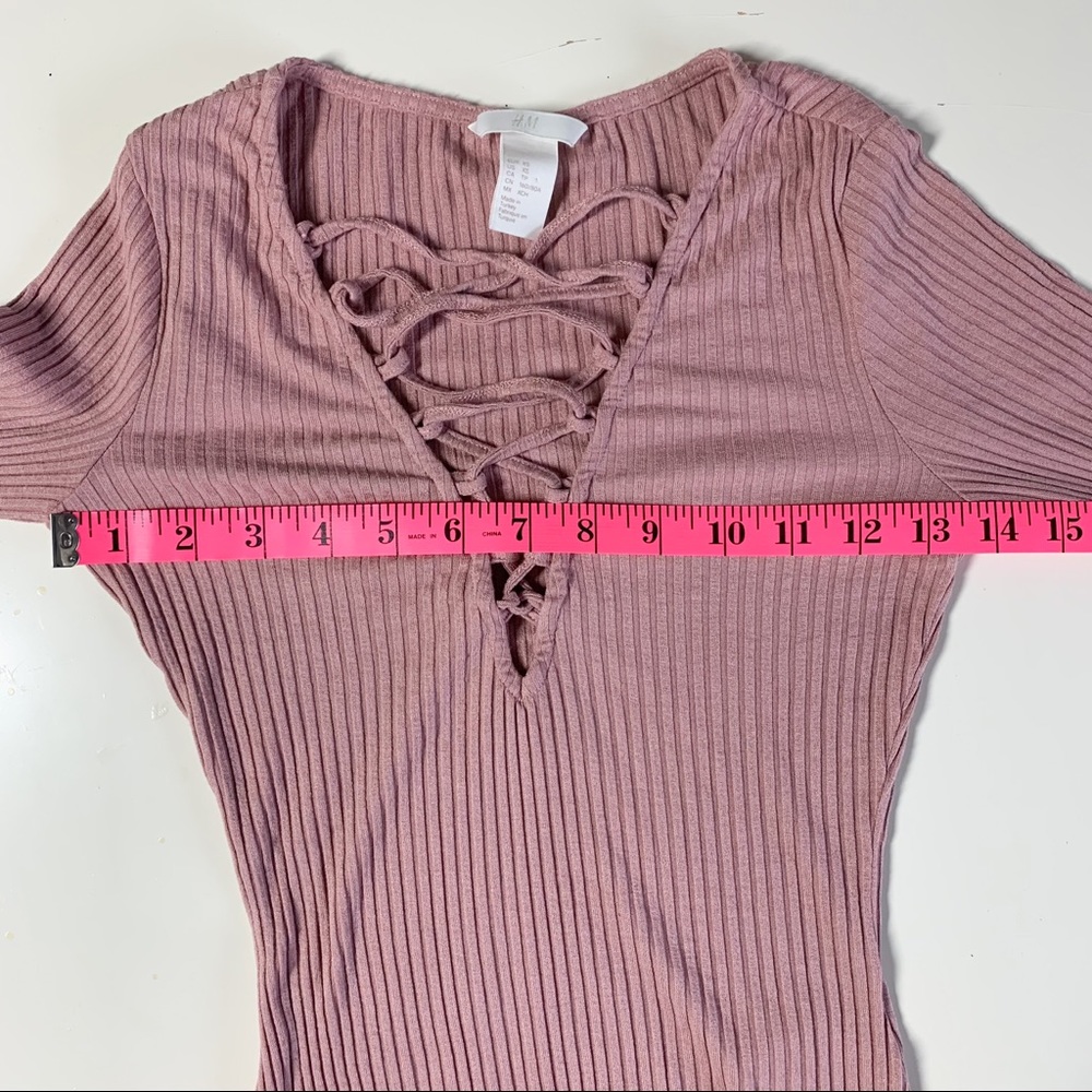 🎁 Dusty pink rib knit bodysuit - Picture 5 of 9